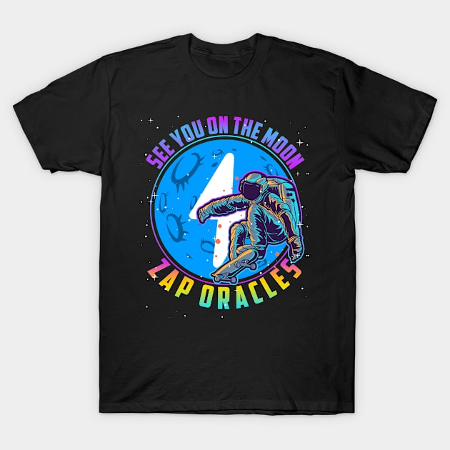 Zap Oracles See You On the Moon Digital Crypto BTC Astronaut T-Shirt by TheBeardComic